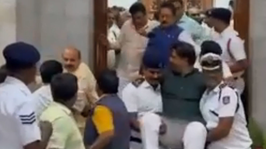 BJP MLAs tear up Bills and hurl them at Dy Speaker in Karnataka Assembly