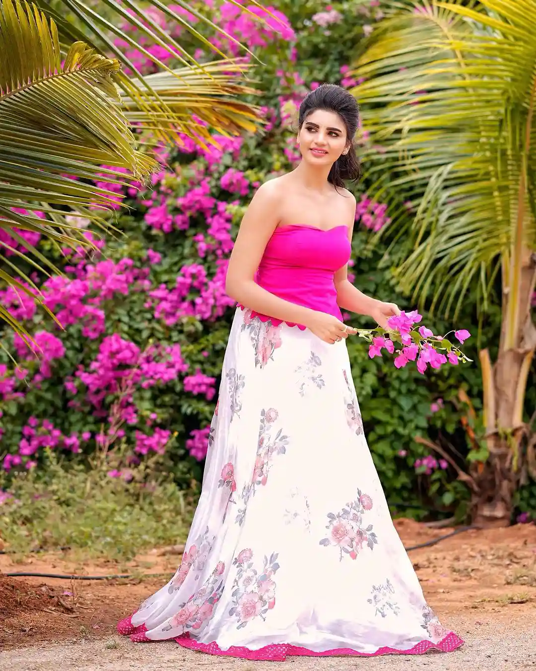 Varsha special Photo Shoot in Pink Dress