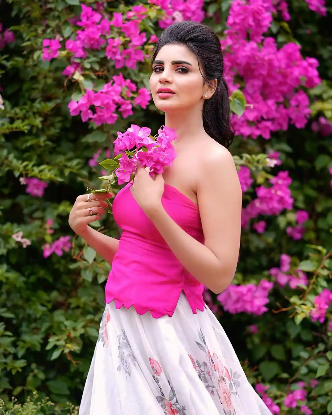 Varsha special Photo Shoot in Pink Dress