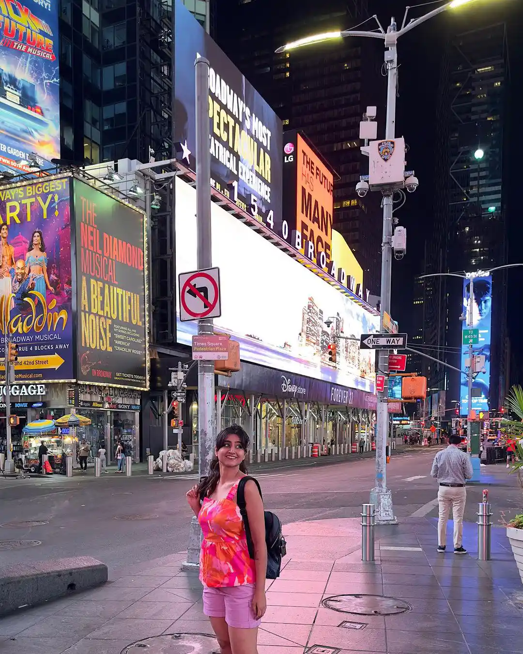 Varshini Sounderajan Poses at New york Times Square