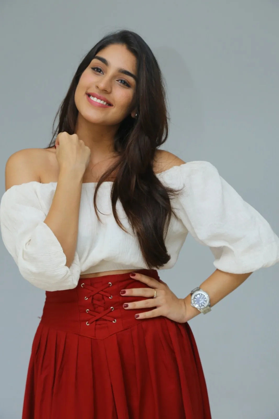 Yukti Thareja Cute looks in Rangabali Movie Success Press Meet