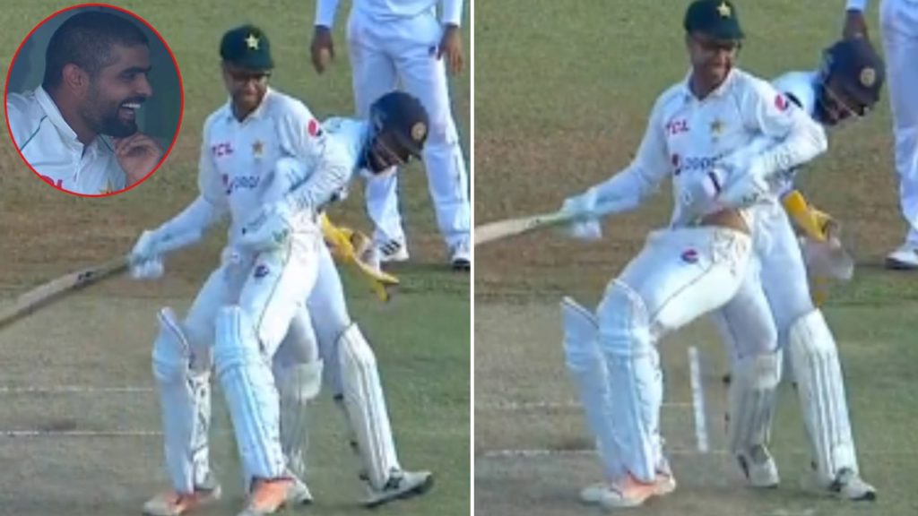 Ball stuck inside Abrar Ahmed pad