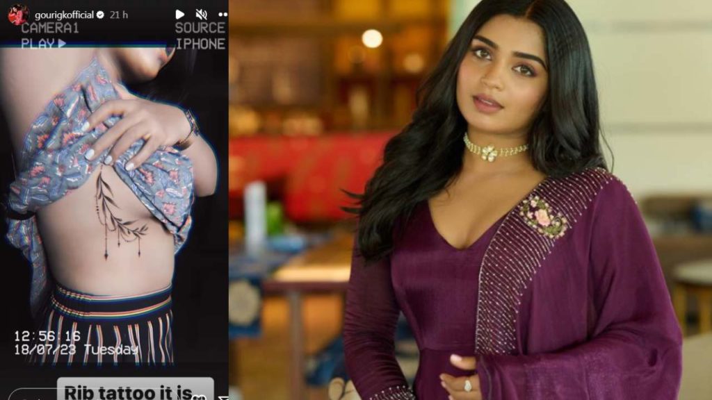 Jaanu Movie fame Gouri Kishan takes rib tattoo photo goes viral