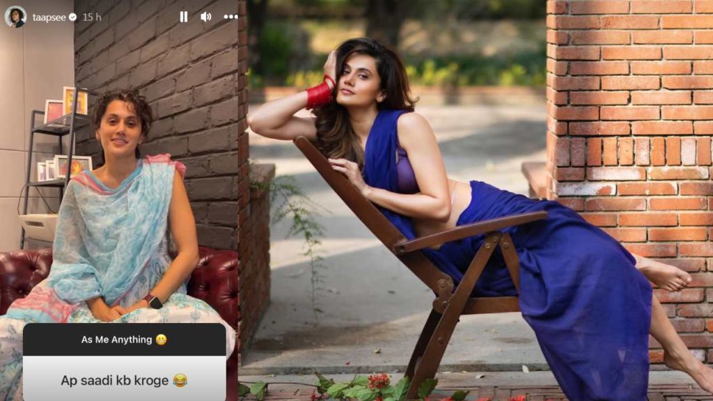 Taapsee Pannu Sensational Comments on Marriage in Fans chitchat at Social Media
