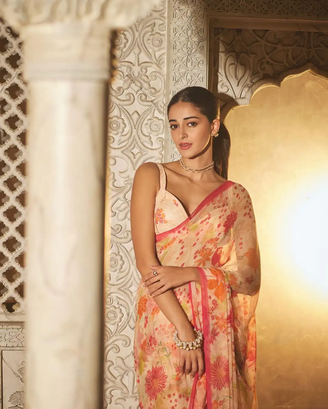 Bollywood Actress Ananya Panday saree photos gone viral