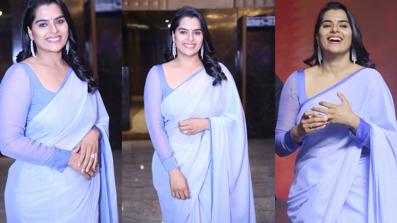 Kavya Kalyanram : చీరలో అందంగా బలగం పిల్ల కావ్య కళ్యాణ్ రామ్..