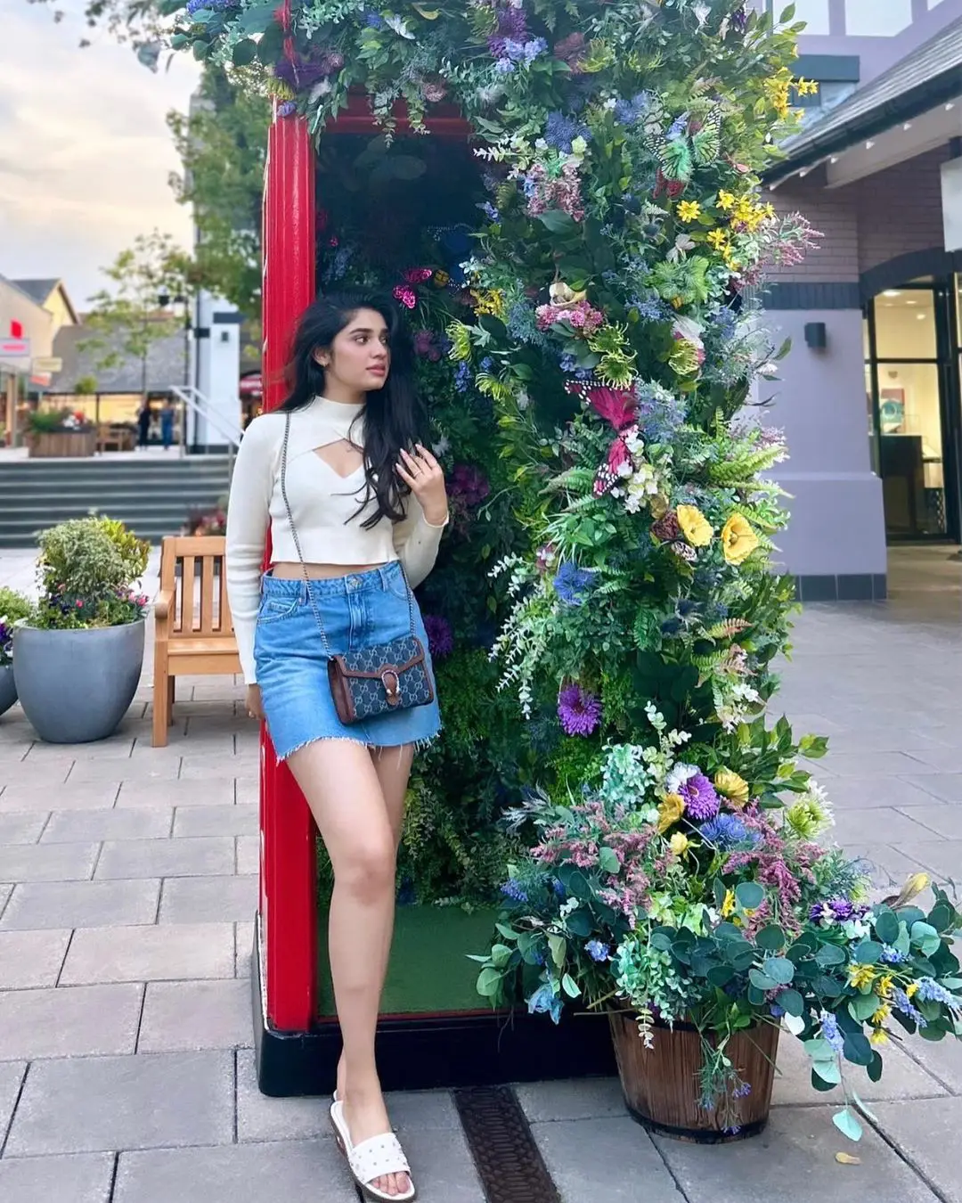 Krithi Shetty Poses at Flowers in London