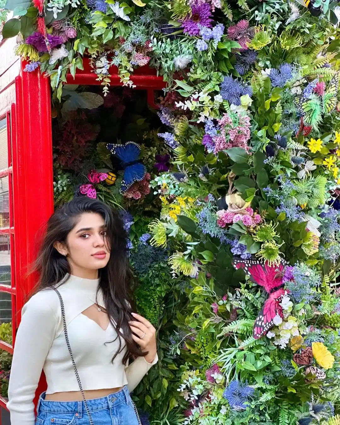 Krithi Shetty Poses at Flowers in London