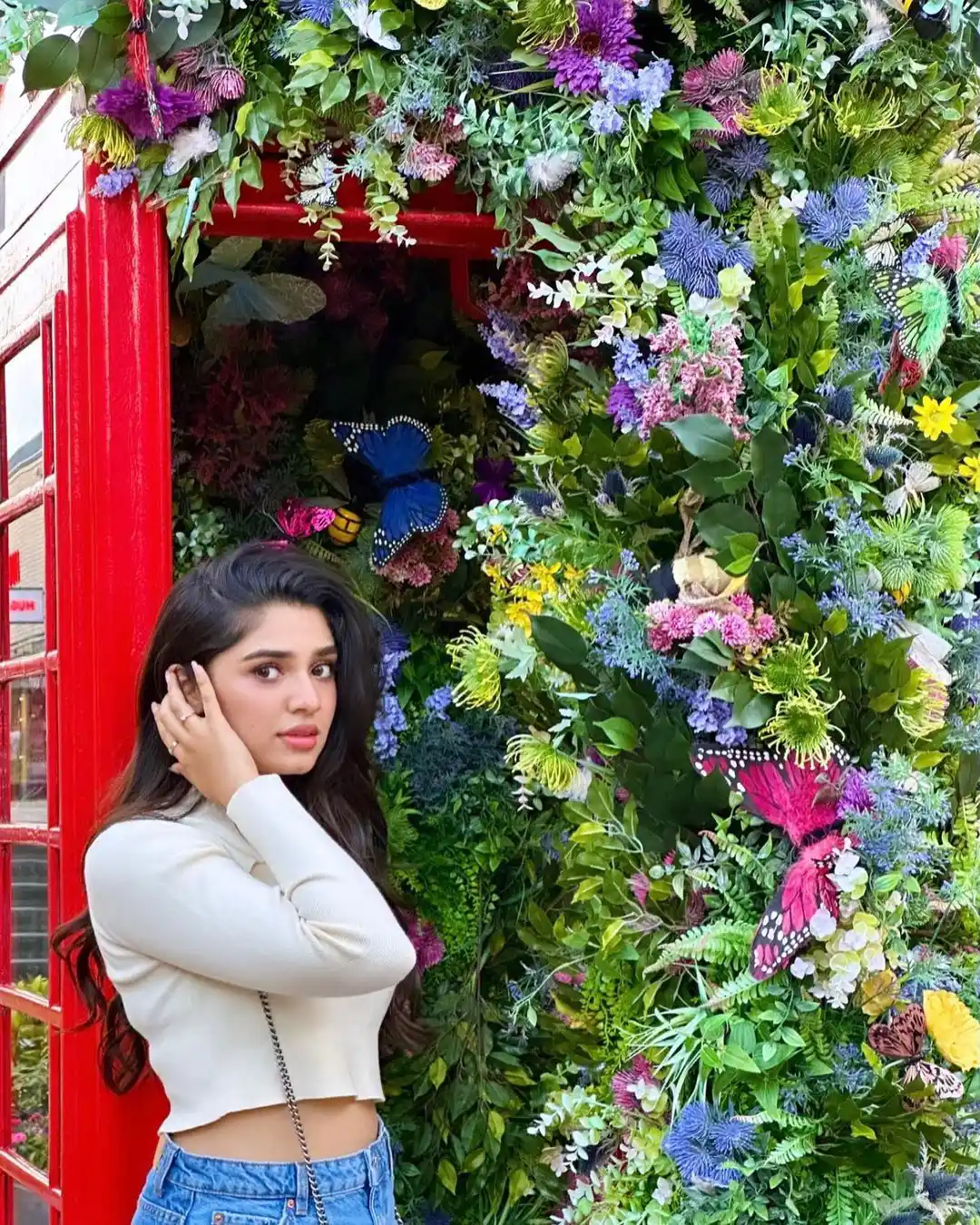 Krithi Shetty Poses at Flowers in London