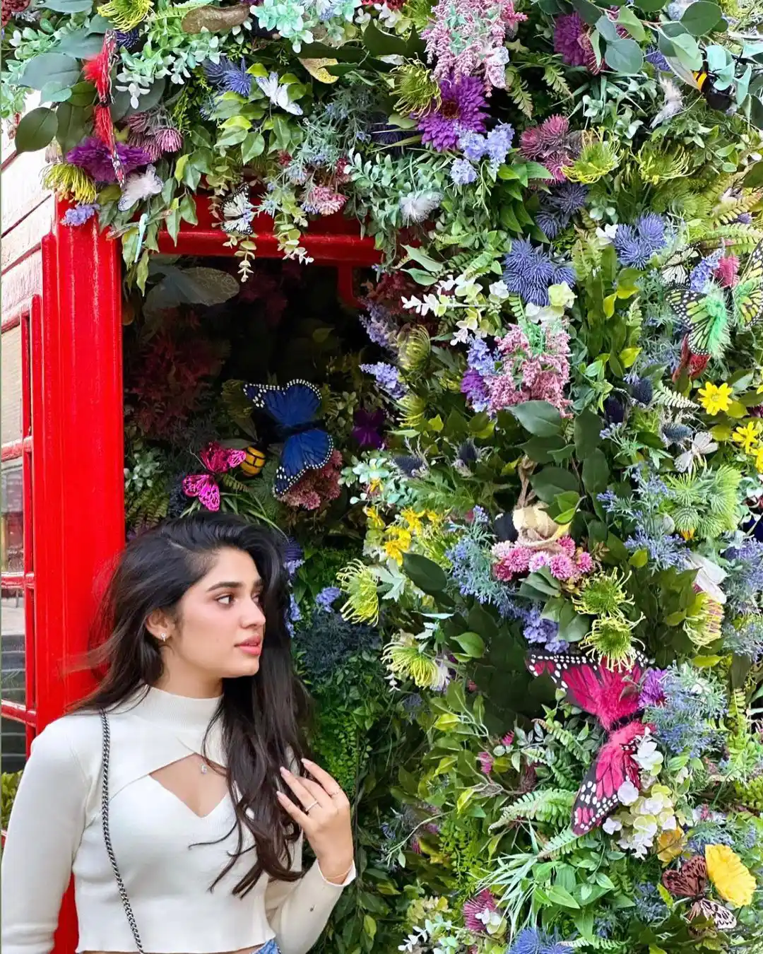 Krithi Shetty Poses at Flowers in London