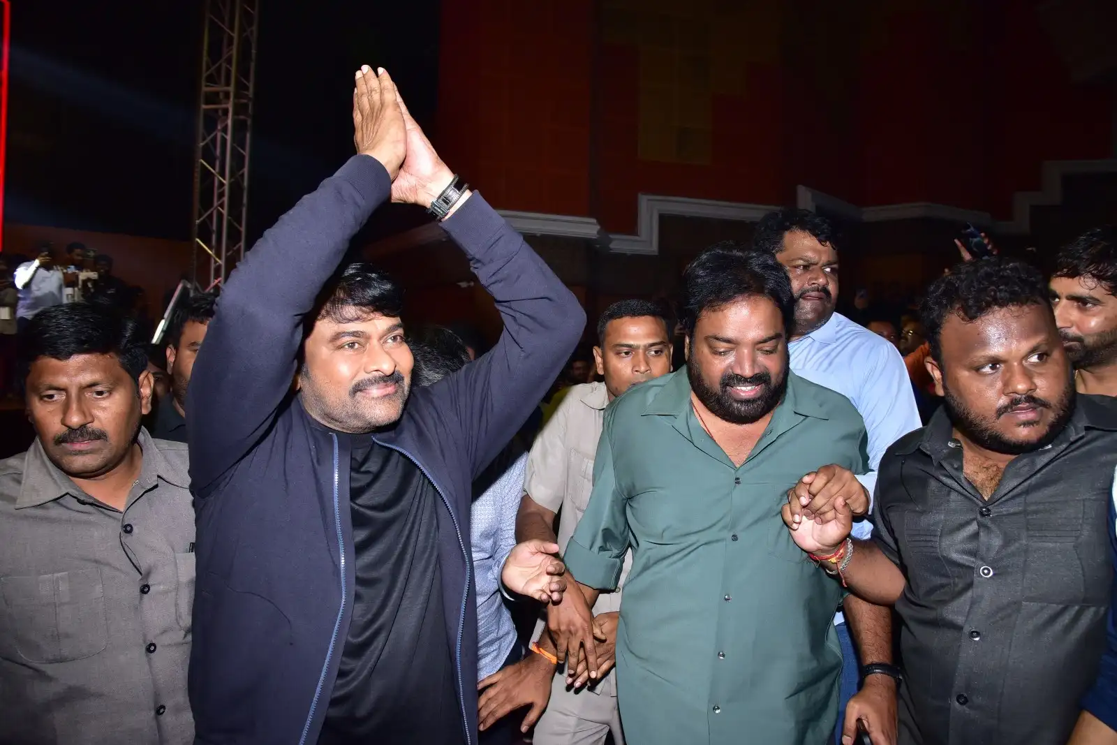 Megastar Chiranjeevi Mega Looks in Bholaa Shankar Pre Release Event