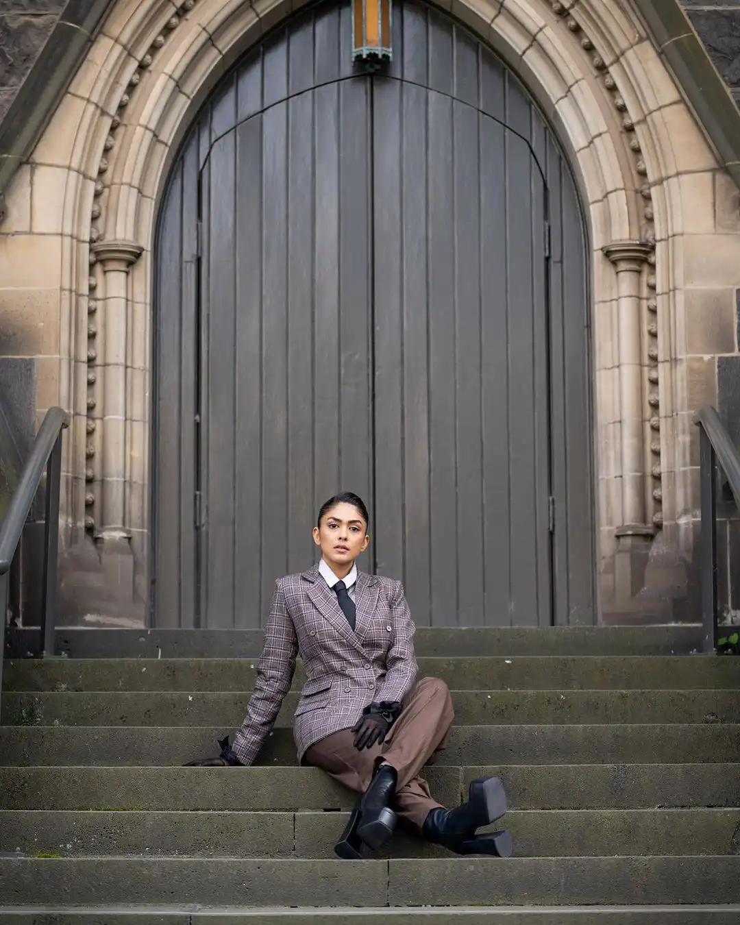 Mrunal Thakur Stylish Poses in Suit at Australia