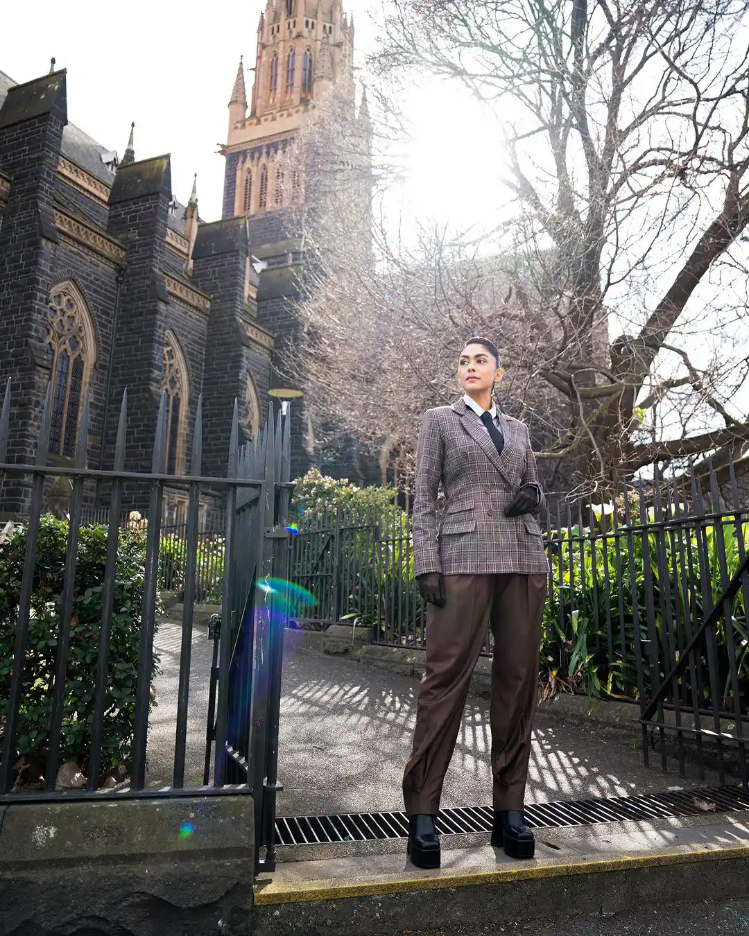Mrunal Thakur Stylish Poses in Suit at Australia
