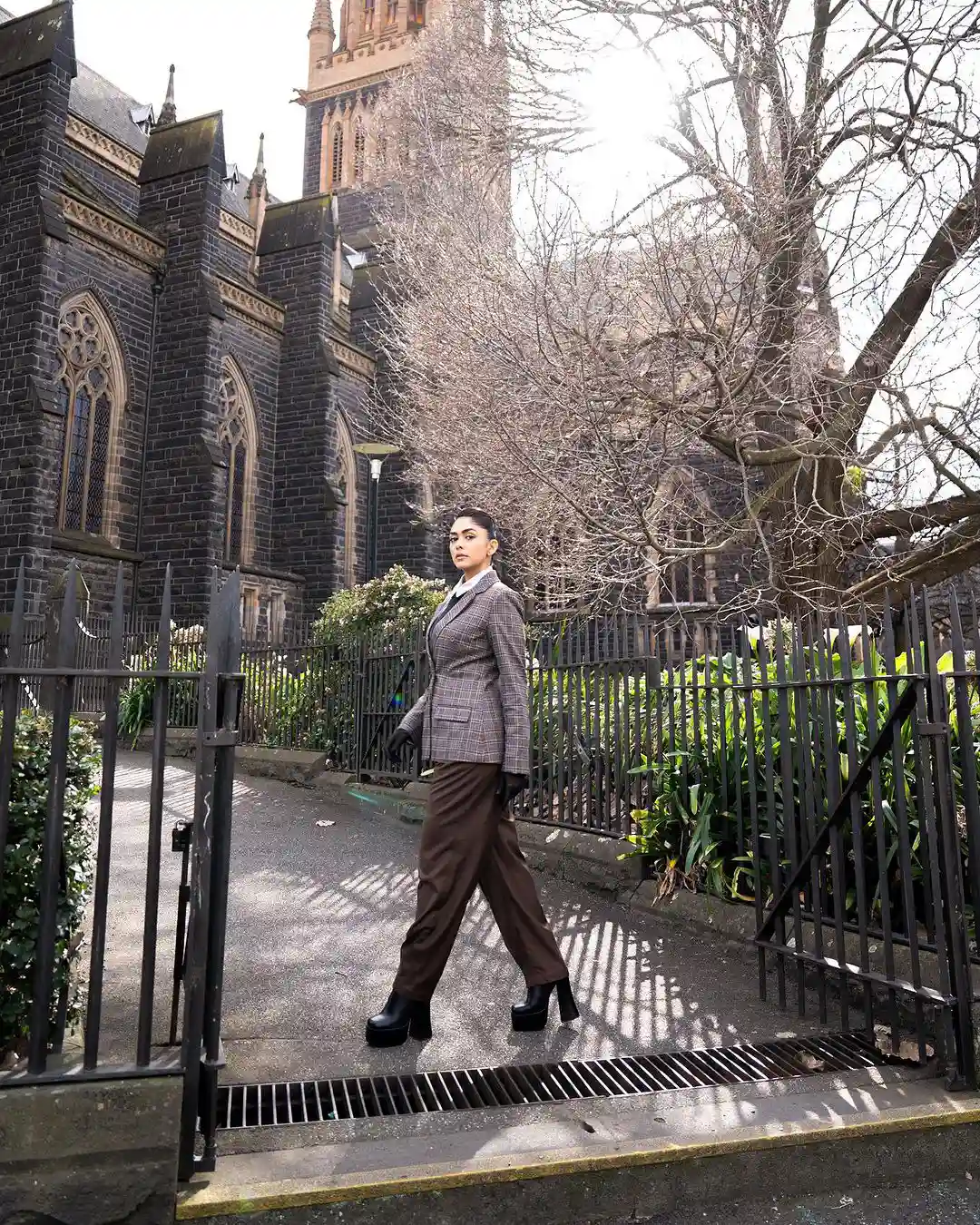 Mrunal Thakur Stylish Poses in Suit at Australia