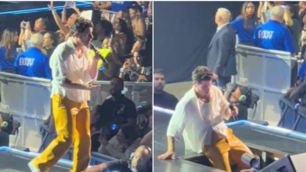 Nick Jonas Falls Off Stage