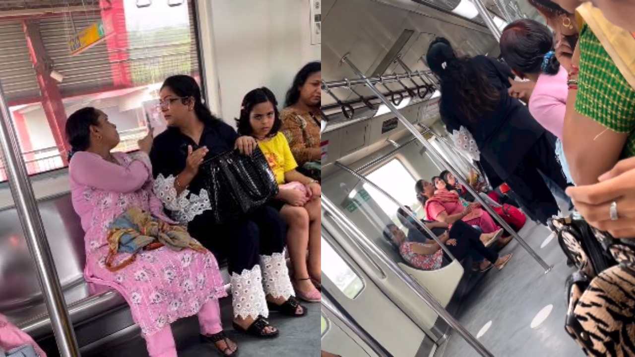 Delhi Metro : మెట్రోలో మహిళల లొల్లి.. చెప్పుతో కొడతానంటూ ఒకరిపై ఒకరు మాటల యుద్ధం Delhi Metro : మెట్రోలో మహిళల లొల్లి.. చెప్పుతో కొడతానంటూ ఒకరిపై ఒకరు మాటల యుద్ధం