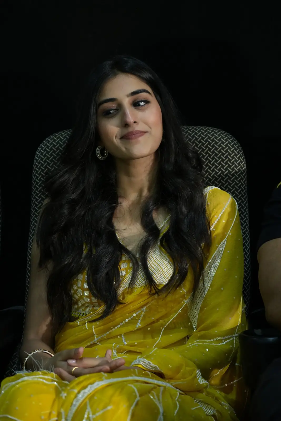 Sakshi Vaidya Beautiful Looks in Saree at Gandeevadhari Arjuna Trailer Launch Event