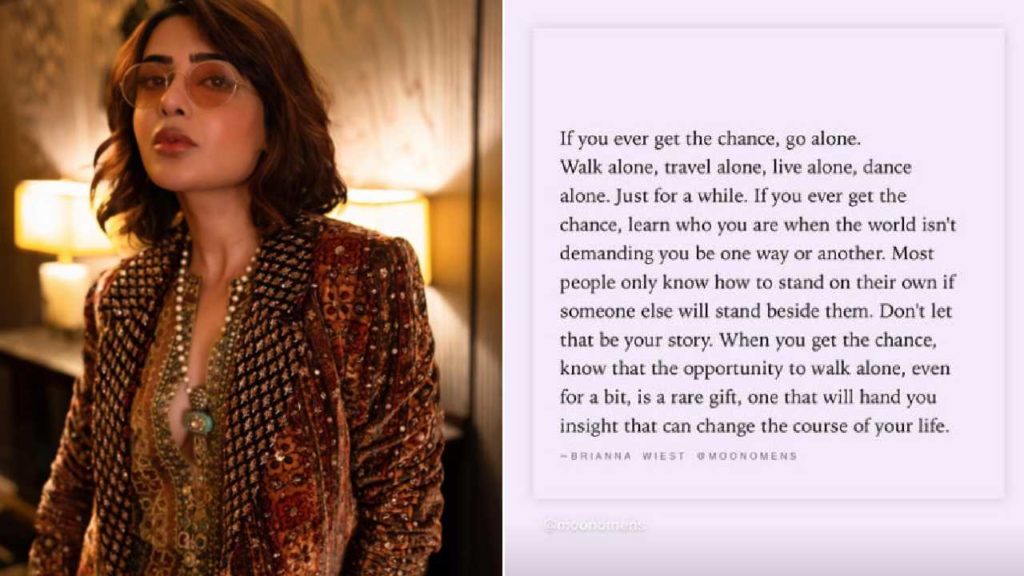 Samantha shares Loneliness quote in her instagram story gone viral