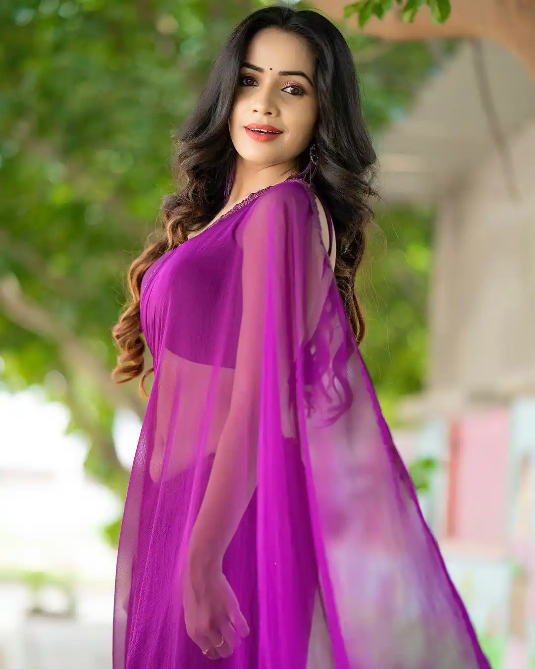 Shobha Shetty Sizzling Looks in Transparent Saree