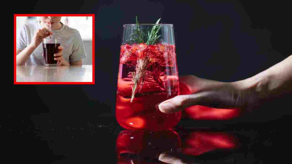 Sipping a glass of cool drink