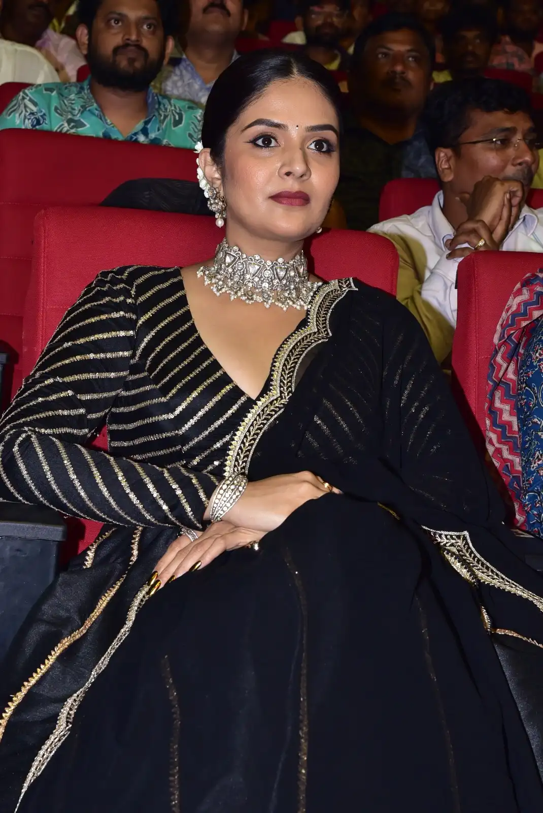 Sreemukhi clicks at Bholaa Shankar Movie Pre Release Event