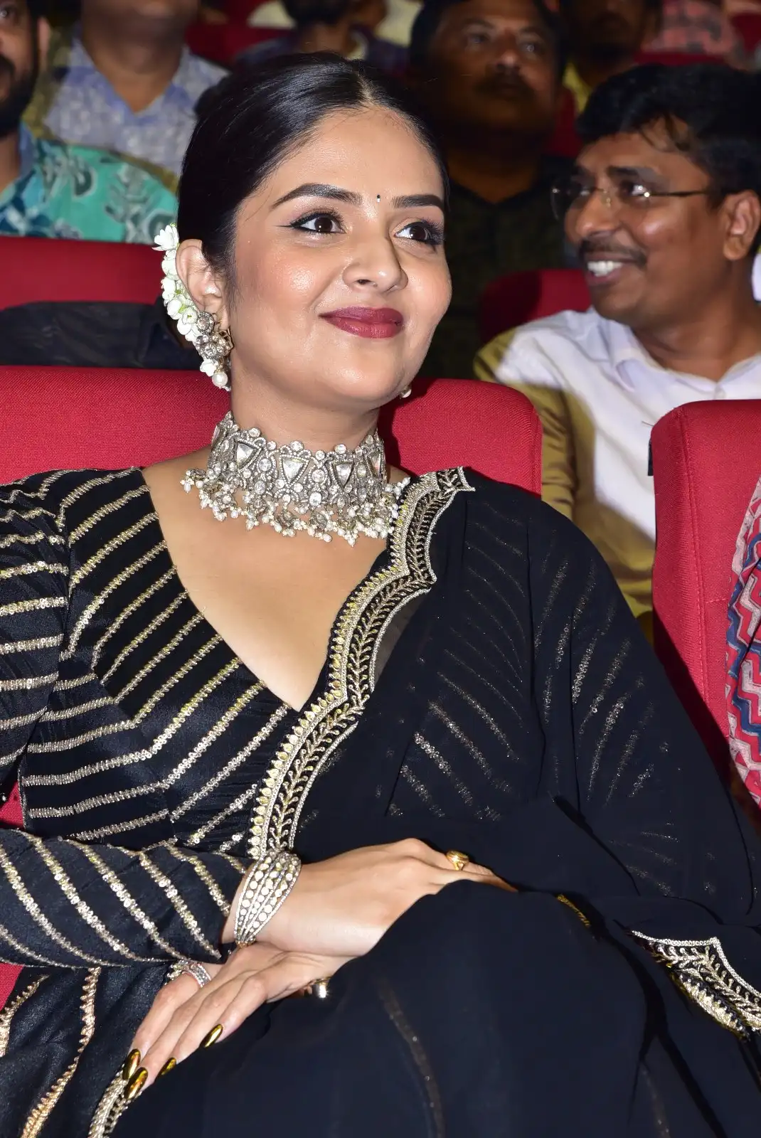 Sreemukhi clicks at Bholaa Shankar Movie Pre Release Event