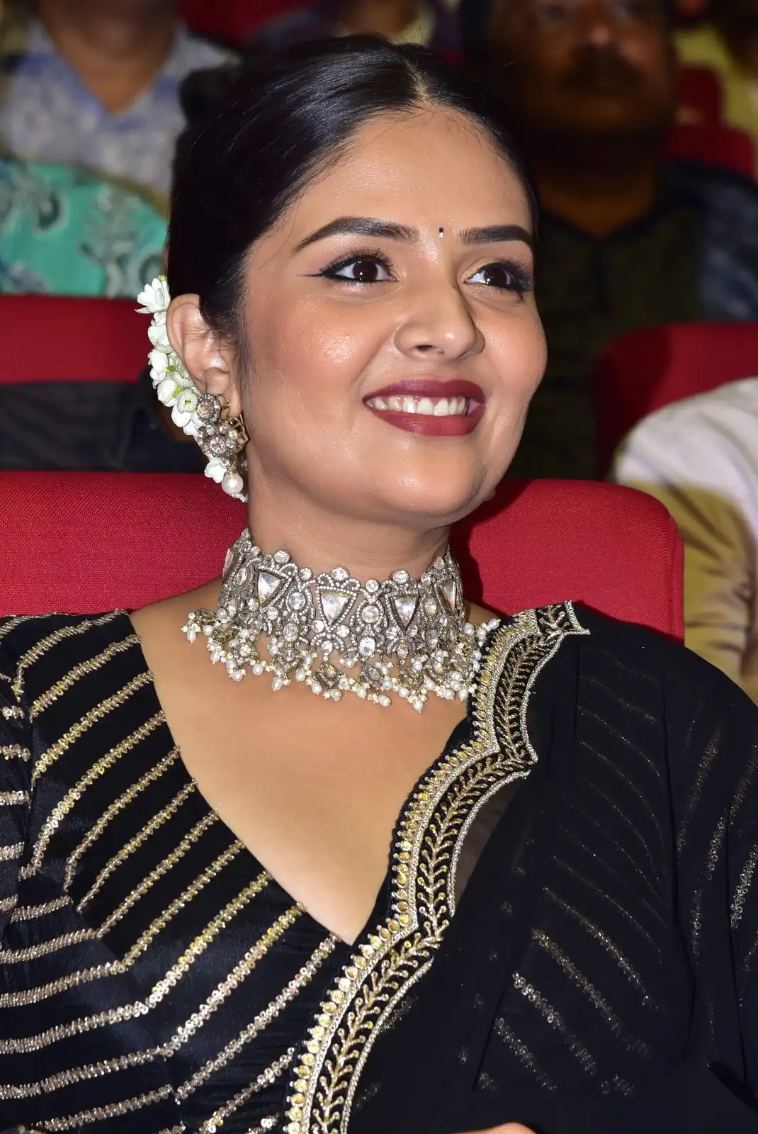 Sreemukhi clicks at Bholaa Shankar Movie Pre Release Event
