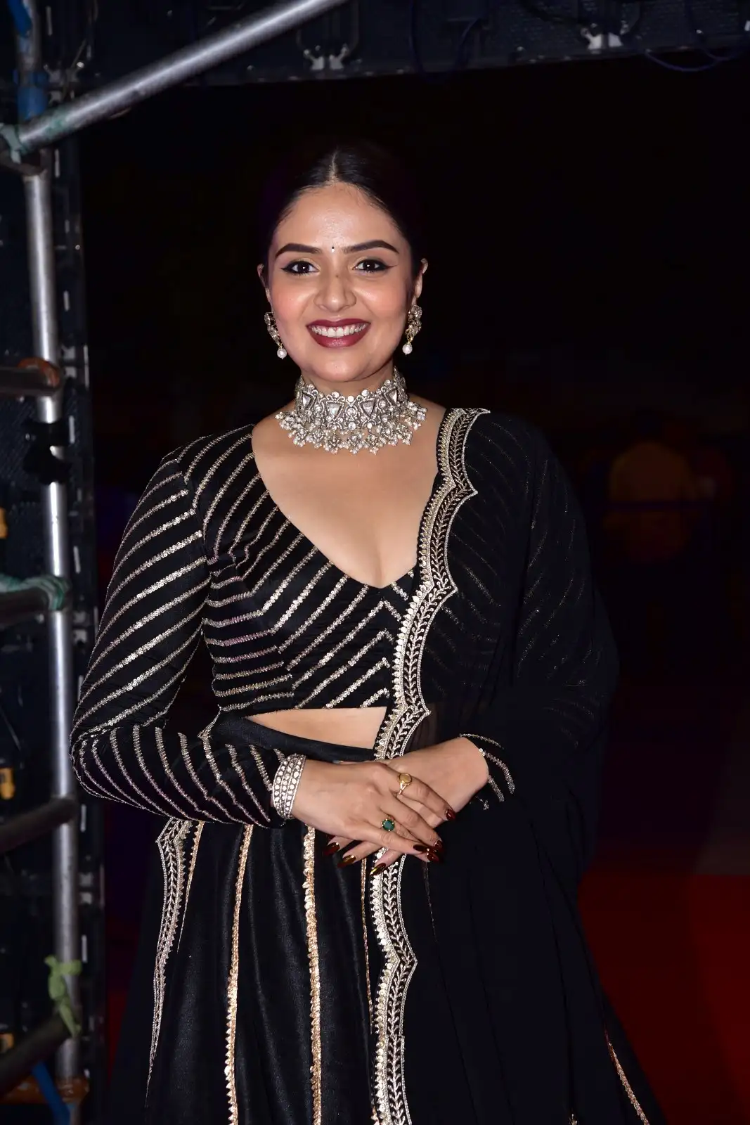 Sreemukhi clicks at Bholaa Shankar Movie Pre Release Event