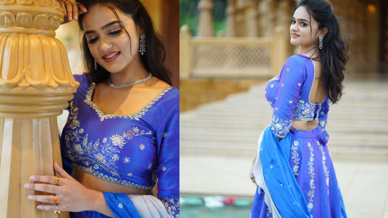 Sri Satya : నీలిరంగు గాగ్రాచోళీలో మెరిసిపోతున్న శ్రీ సత్య..