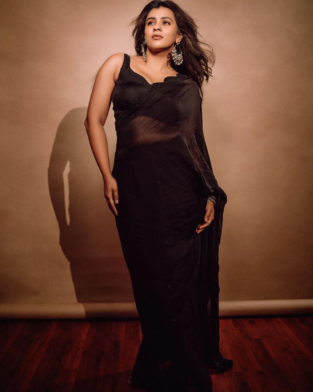Tollywood Actress Hebah Patel Photos in Black Saree