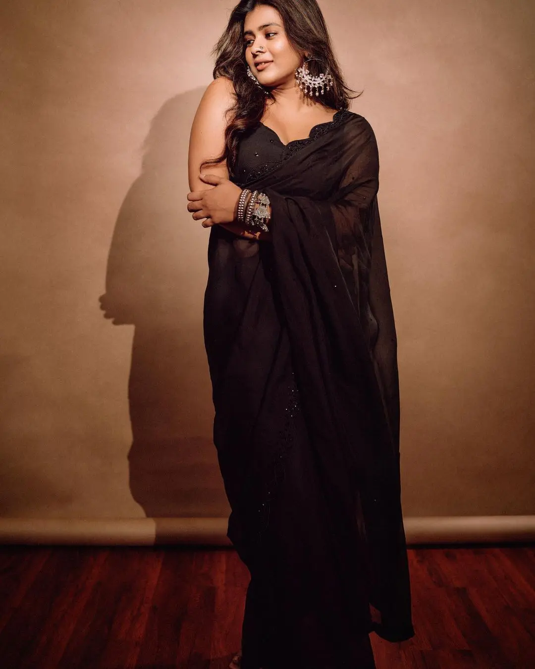 Tollywood Actress Hebah Patel Photos in Black Saree