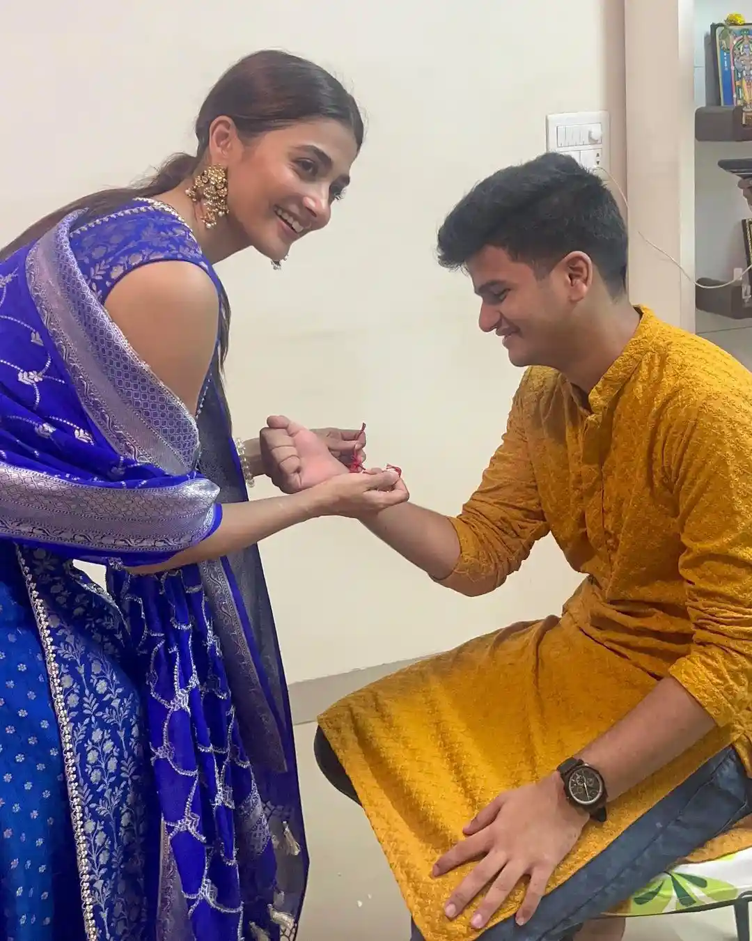 Tollywood Actress Pooja Hegde Rakhi celebration photos