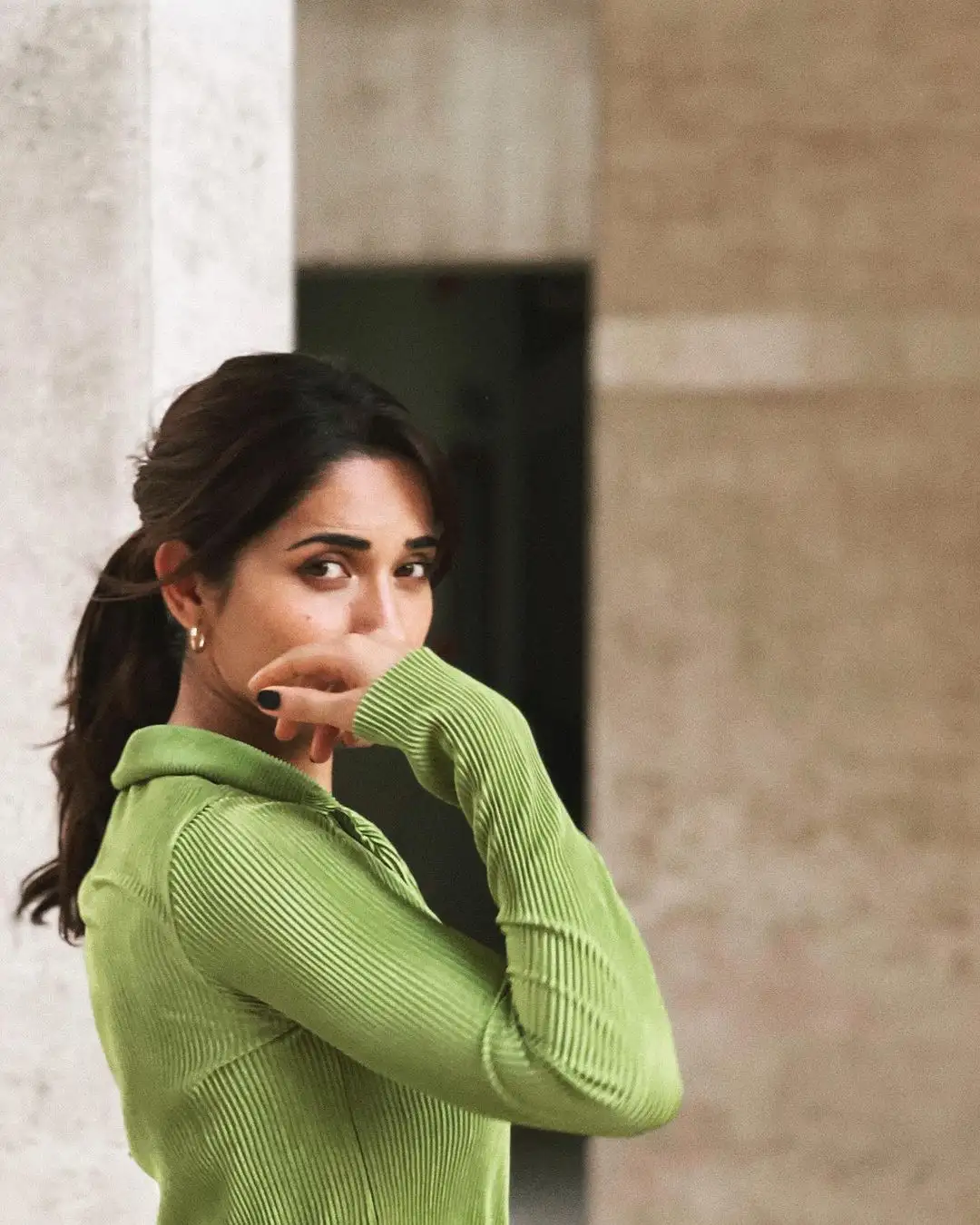 Tollywood Actress Ruhani Sharma Photos in green dress gone viral