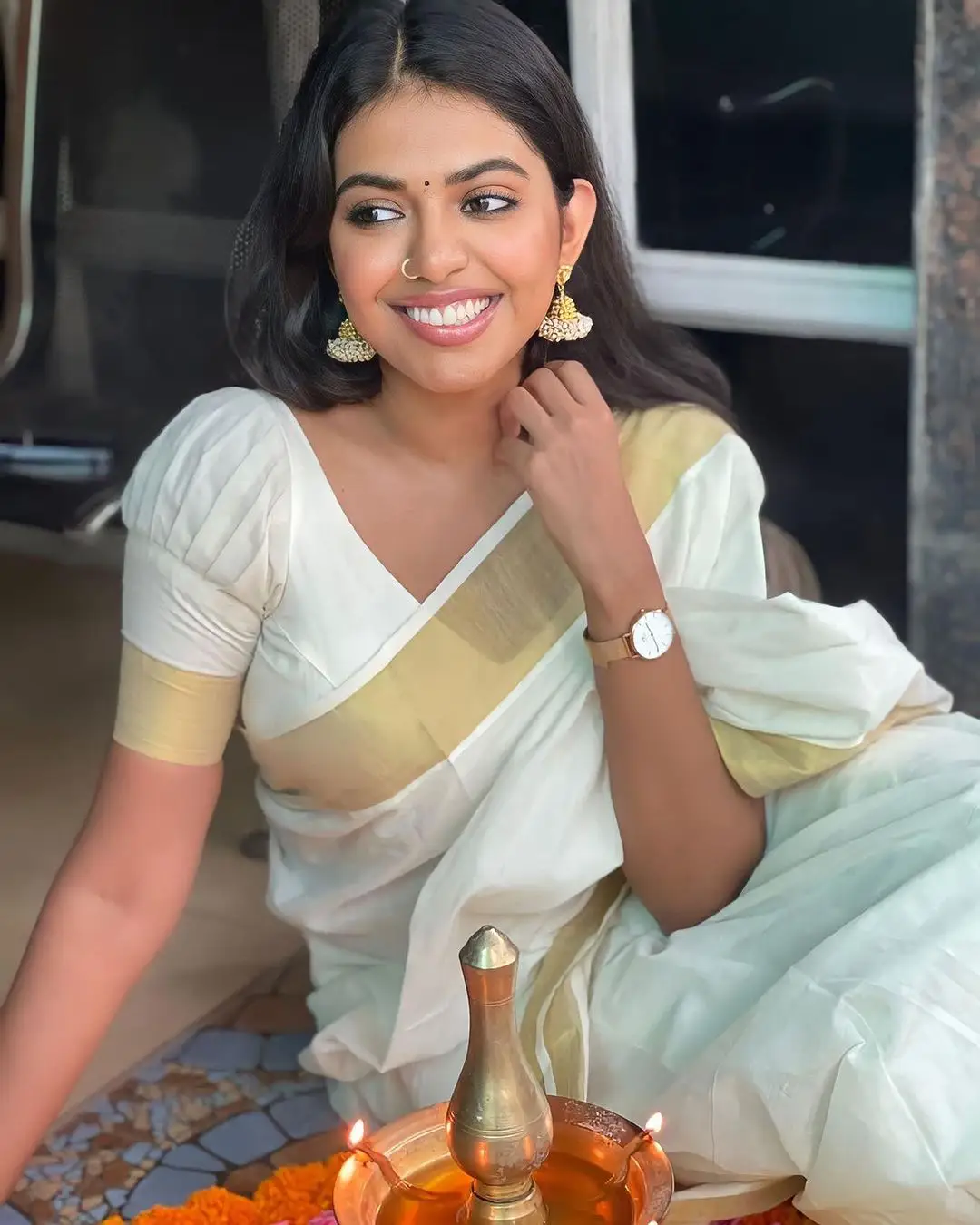 Tollywood Actress Shivani Rajashekar Saree photos on onam special