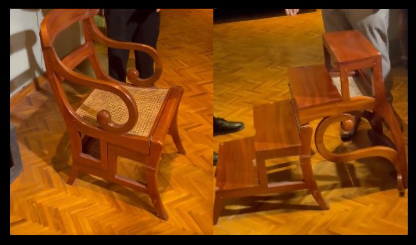 Antique Chair : 130 ఏళ్ల నాటి నిజాం కుర్చీ .. కూర్చుంటే కుర్చీ, మడిస్తే మెట్లు Antique Chair : 130 ఏళ్ల నాటి నిజాం కుర్చీ .. కూర్చుంటే కుర్చీ, మడిస్తే మెట్లు