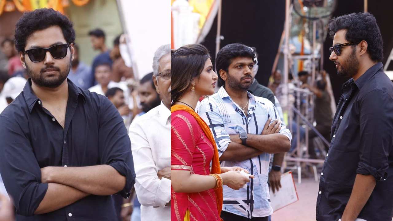 Mokshagna : భగవంత్ కేసరి సెట్స్ లో మోక్షజ్ఞ.. ఫొటోలు..