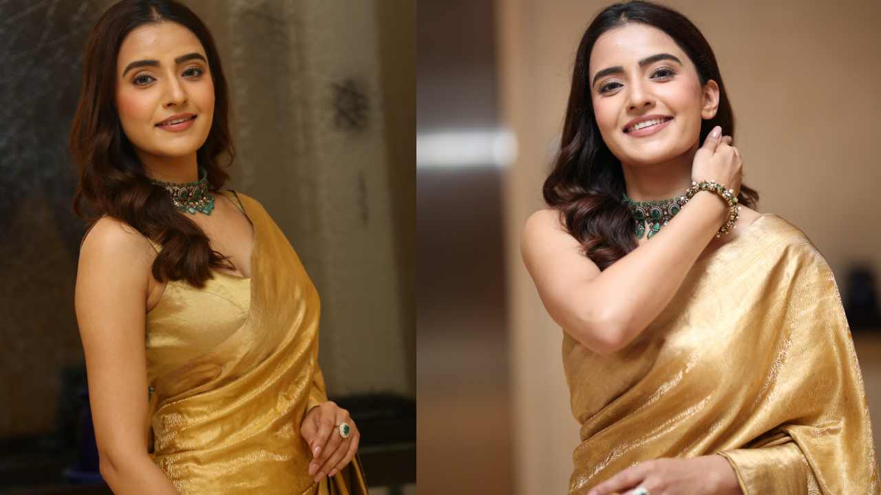 Rukshaar Dhillon : బంగారు వర్ణం చీరలో బంగారంలా మెరుస్తున్న రుక్సార్ ధిల్లాన్