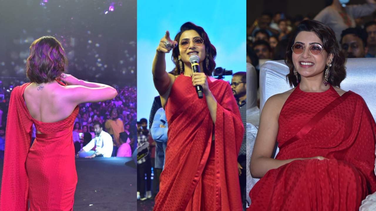 Samantha : ఖుషి మ్యూజికల్ కాన్సర్ట్ ఈవెంట్లో ఎరుపు చీరలో సమంత మెరుపులు..