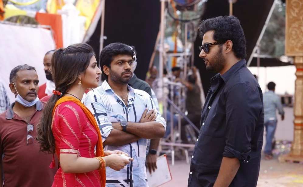 Mokshagna entry in Bhagavanth Kesari Movie Shooting sets discussions with Sreeleela Photos goes viral 