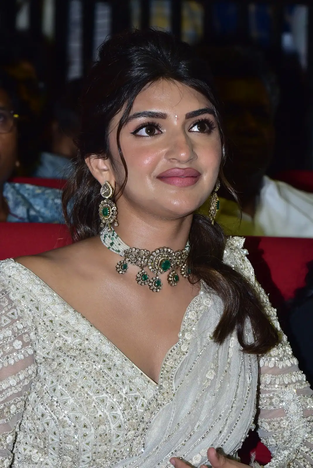 sreeleela Shines in Saree at Skanda Movie Pre Release Event