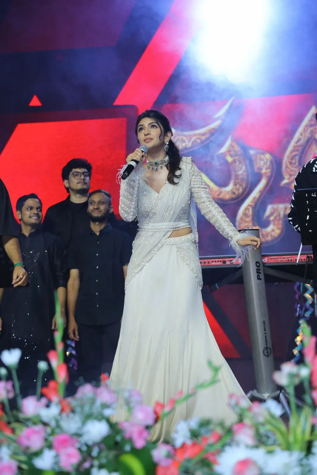 sreeleela Shines in Saree at Skanda Movie Pre Release Event