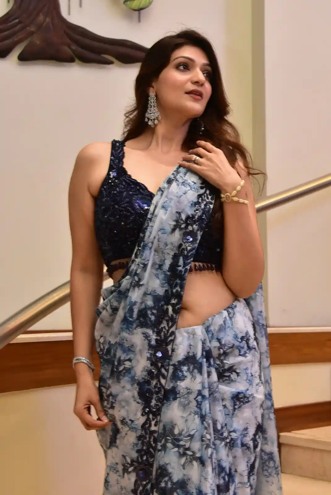 Siya Gautam Stunning looks in Saree at Athidhi Series Pre Release Event