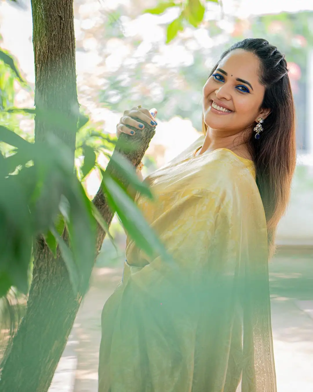 Anasuya Stunning Looks with Blue Eyes