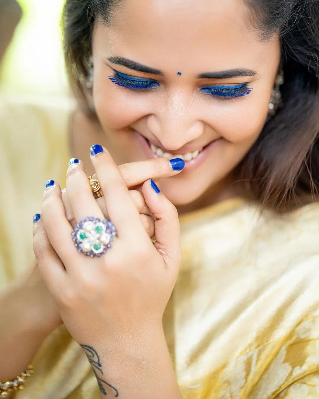 Anasuya Stunning Looks with Blue Eyes