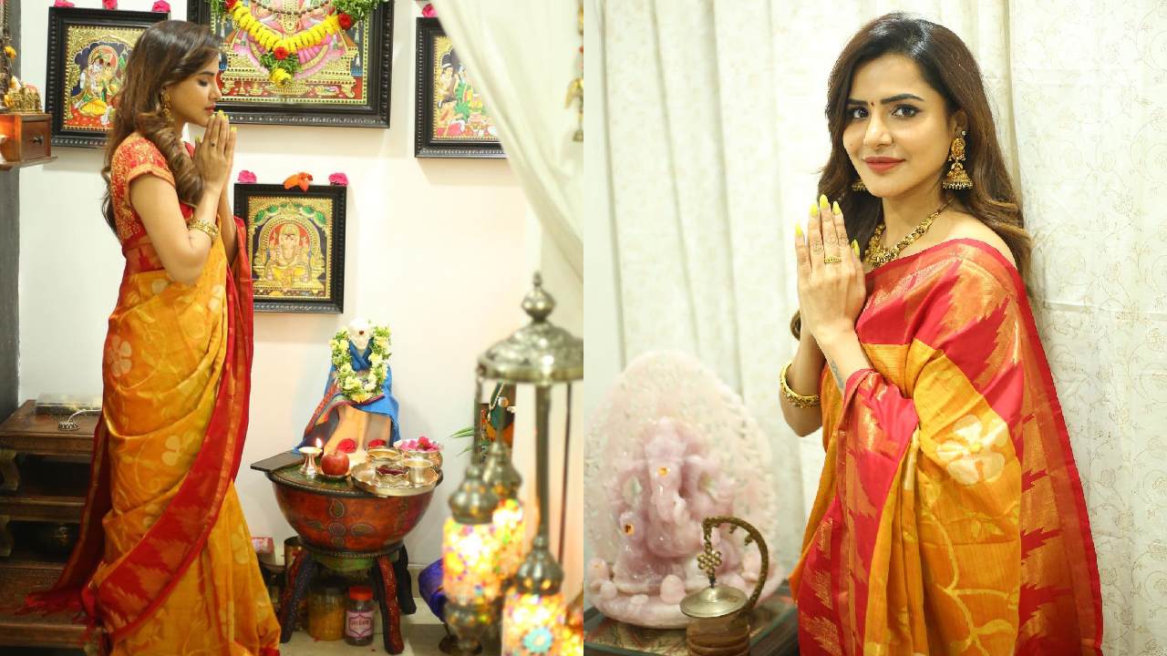 Ashu Reddy : అషురెడ్డి వినాయక చవితి సెలబ్రేషన్స్.. ఫొటోలు..