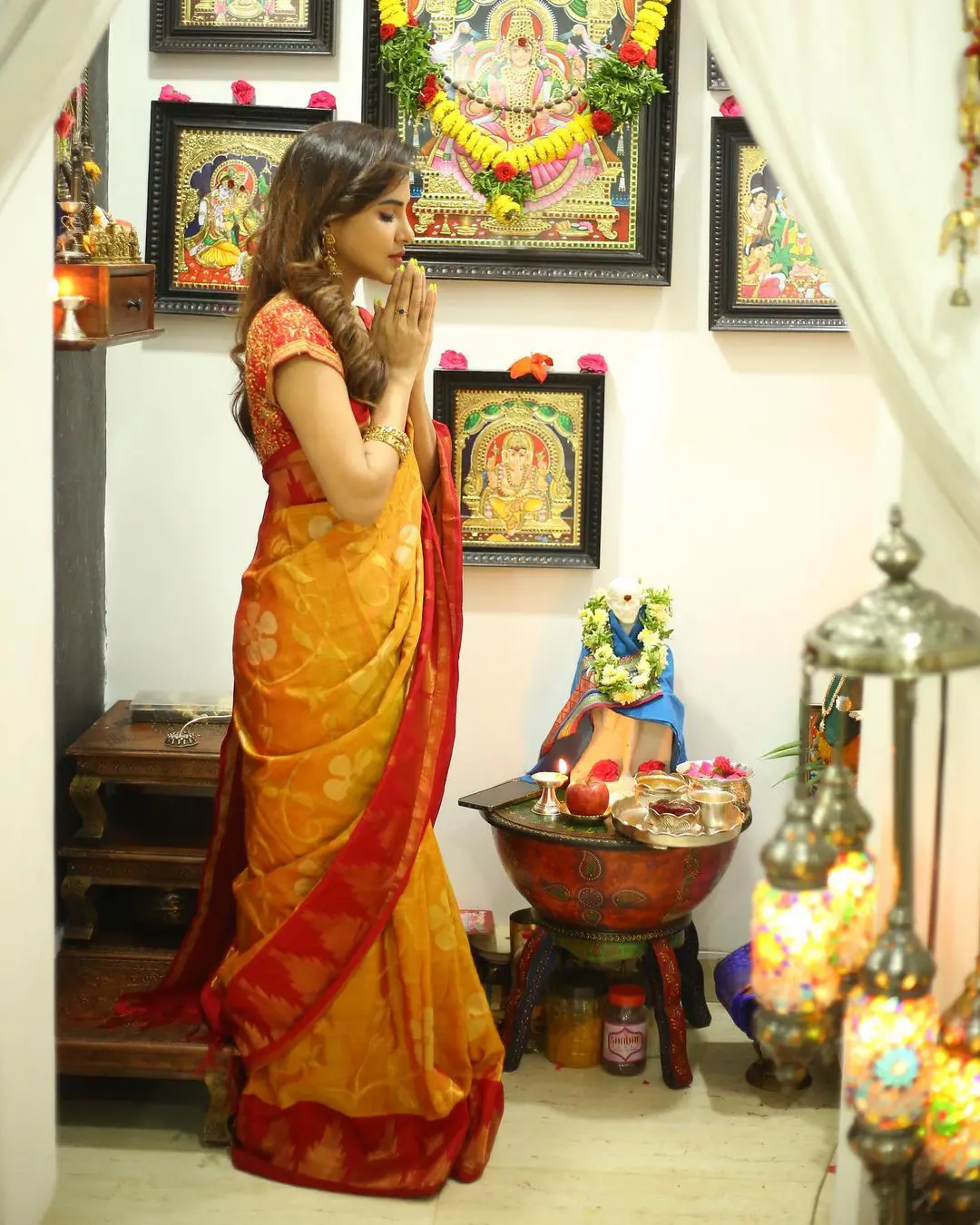 Ashu Reddy Vinayaka Chavithi Celebrations