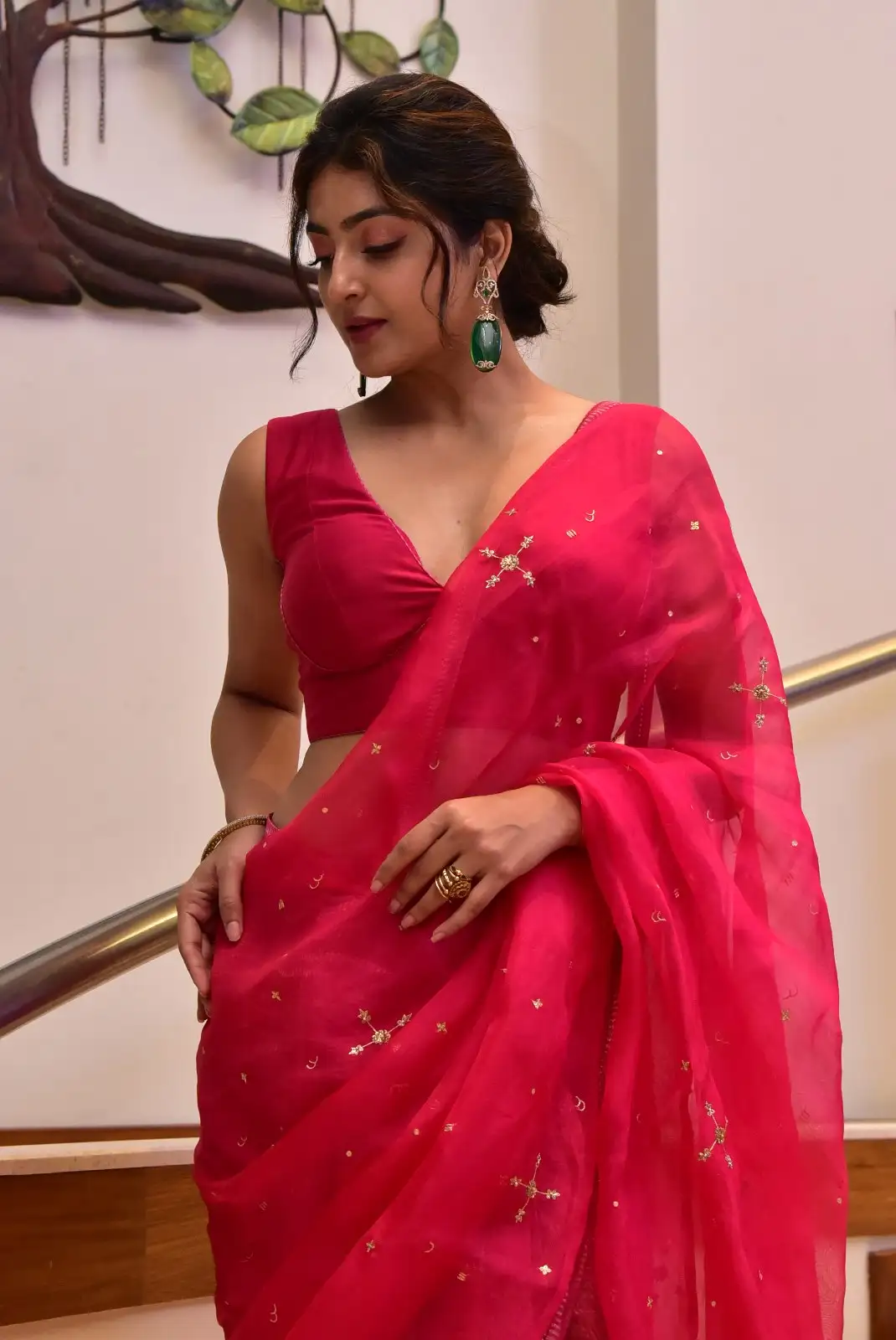 Avantika Mishra Shines in Saree at Athidhi Series Pre Release Event