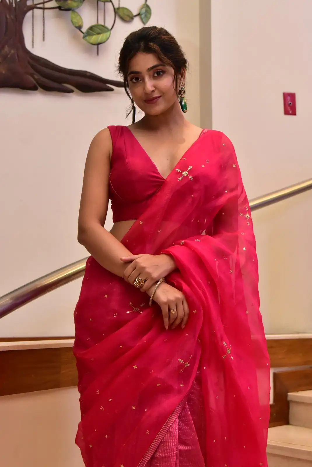 Avantika Mishra Shines in Saree at Athidhi Series Pre Release Event