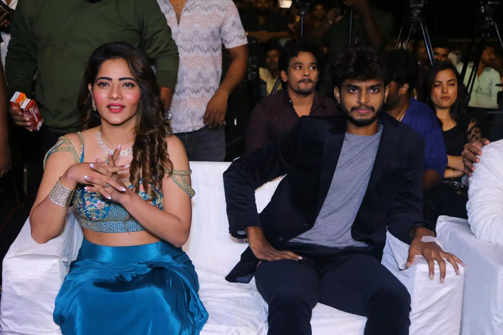Harsha Sai Mitraaw Photos at Mega Movie title launch event