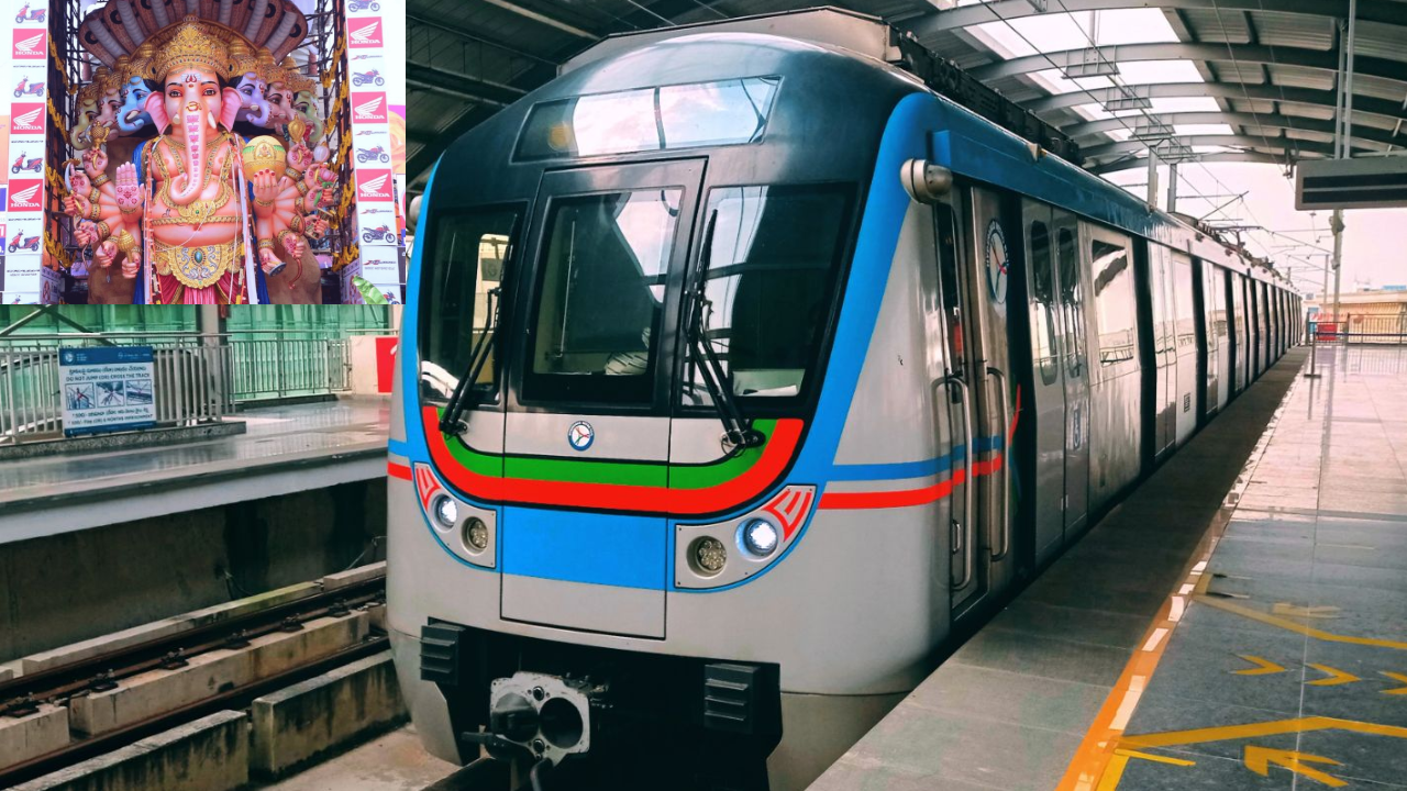 Hyderabad Metro : గణేష్ నవరాత్రుల వేళ అర్ధరాత్రి ఒంటి గంట వరకు మెట్రో సేవలు.. హైదరాబాద్ మెట్రో రైలు కీలక నిర్ణయం Hyderabad Metro : గణేష్ నవరాత్రుల వేళ అర్ధరాత్రి ఒంటి గంట వరకు మెట్రో సేవలు.. హైదరాబాద్ మెట్రో రైలు కీలక నిర్ణయం